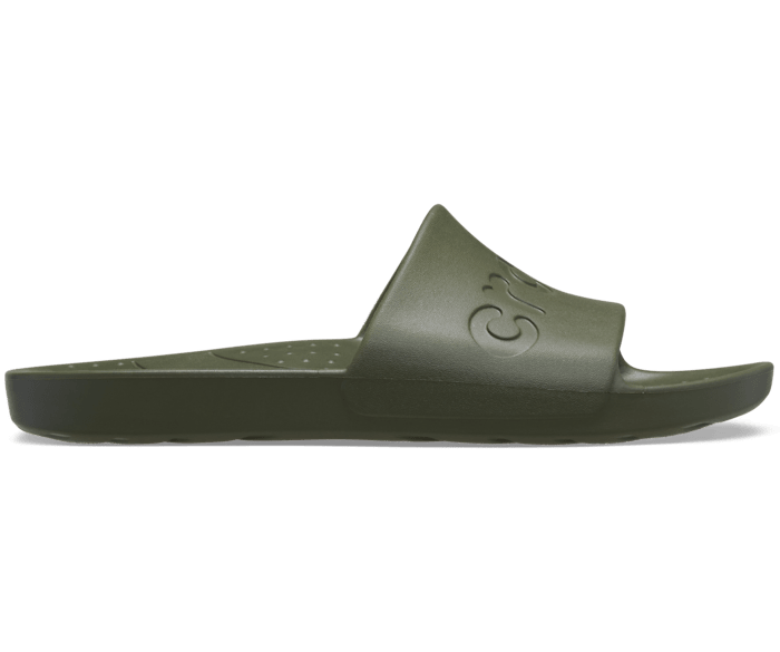 Army Green Crocs Slide - Side - Crocs