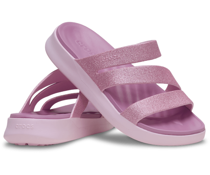 Pink Milk Getaway Glitter Strappy - Pair - Crocs