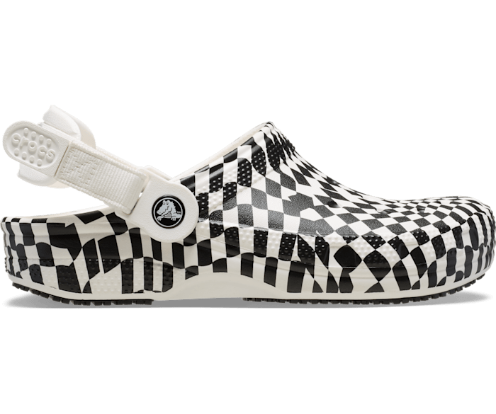 White / Black Classic Work Graphic Clog - Side - Crocs PFD