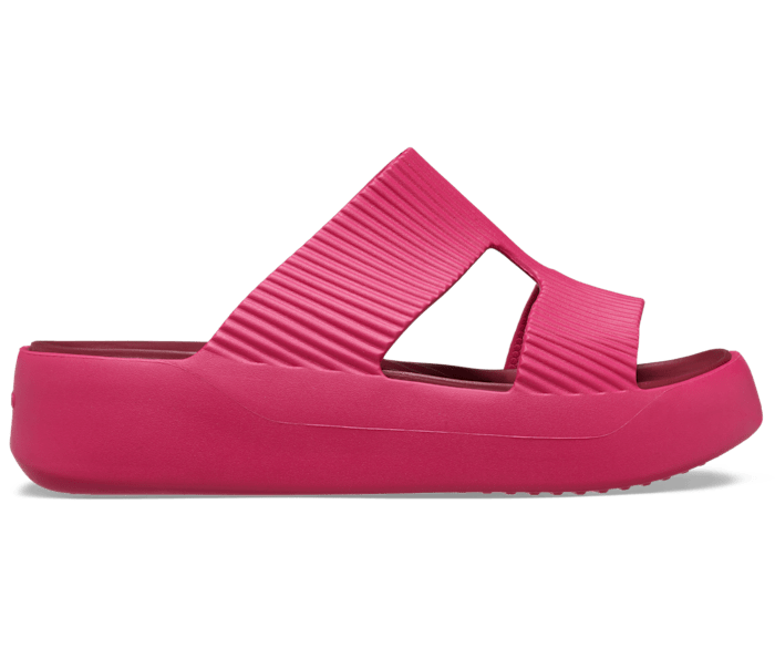 Dragon Fruit Getaway Groove Platform H-Strap - Side - Crocs