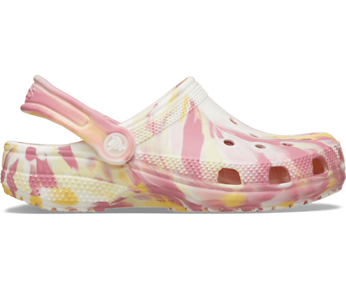Daylily / Multi Kids' Classic Glow-in-the-Dark Marbled Clog - Side - Crocs
