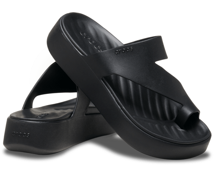Black Getaway Platform Toe Loop - Pair - Crocs