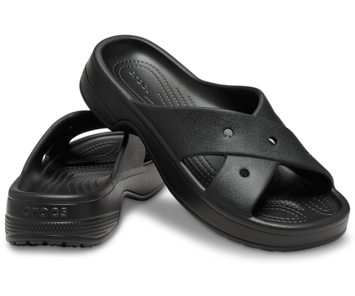 Black Classic Women's Cross Strap - Pair - Crocs