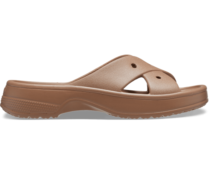Milk Chocolate Classic Women's Cross Strap - Side - Crocs