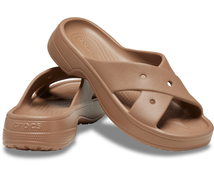 Milk Chocolate Classic Women's Cross Strap - Pair - Crocs