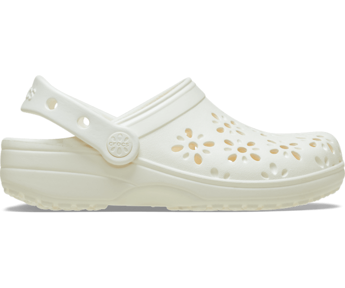 Chalk Classic Floral Cut-Out Clog - Side - Crocs