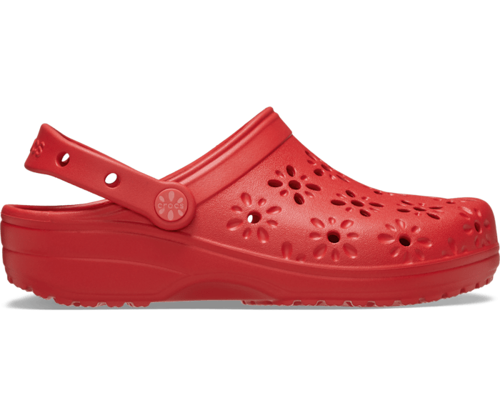 Cherry Red Classic Floral Cut-Out Clog - Side - Crocs
