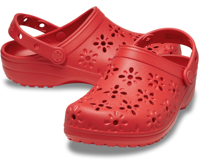 Cherry Red Classic Floral Cut-Out Clog - Pair - Crocs