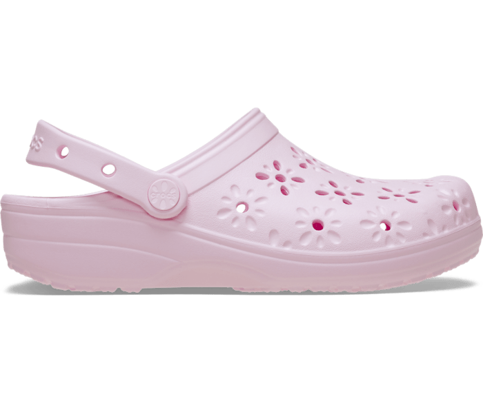 Pink Milk Classic Floral Cut-Out Clog - Side - Crocs