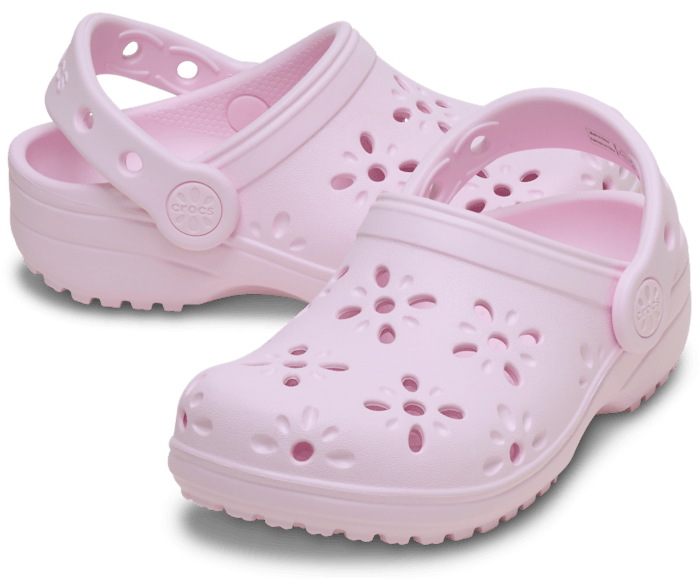 Pink Milk Toddler Classic Floral Cut-Out Clog - Pair - Crocs