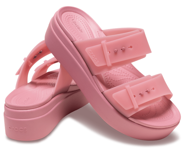 Rosette Brooklyn Buckle Frosted Low Wedge - Pair - Crocs