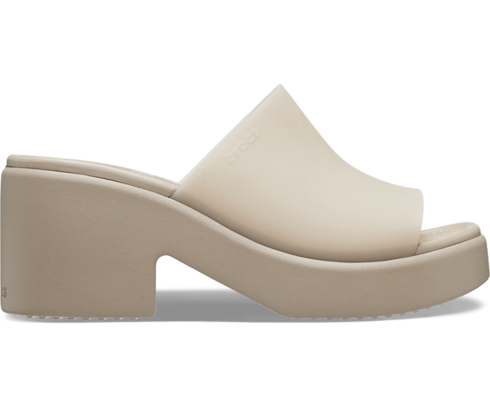 Taupe Brooklyn Frosted Slide Heel - Side - Crocs