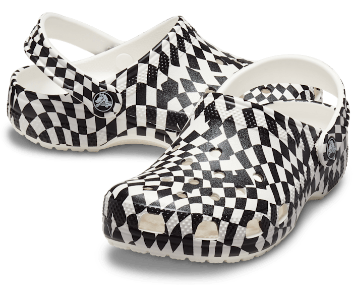 White / Black Kids’ Warped Checker Clog - Pair - Crocs