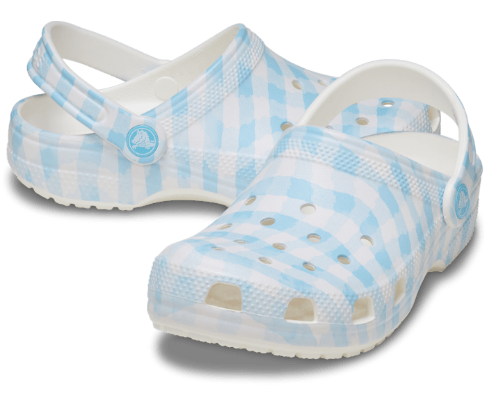 White / Blue Classic Gingham Clog - Pair - Crocs