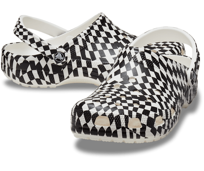 White / Black Warped Checker Clog - Pair - Crocs