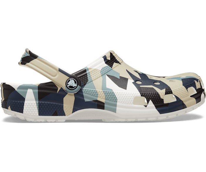 White / Multi Classic Geo Camo Clog - Side - Crocs