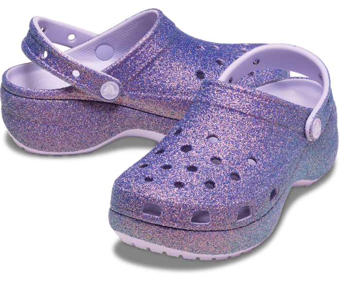 Purple Moon Classic Platform Iridescent Glitter Clog - Pair - Crocs