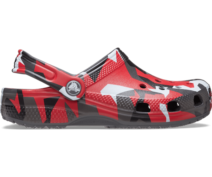 Slate Grey / Multi Kids' Classic Geo Camo Clog - Side - Crocs