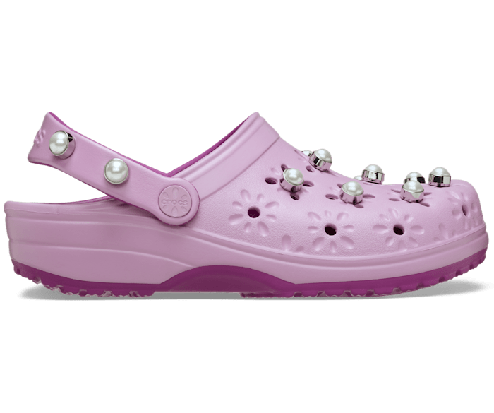Hydrangea Classic Floral Cut Out Elevated Clog - Side - Crocs