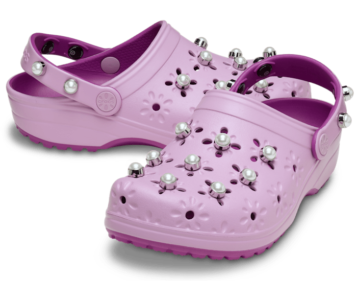 Hydrangea Classic Floral Cut Out Elevated Clog - Pair - Crocs