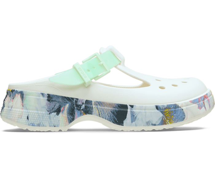 Chalk Classic Mary Jane Wildflower Clog - Side - Crocs