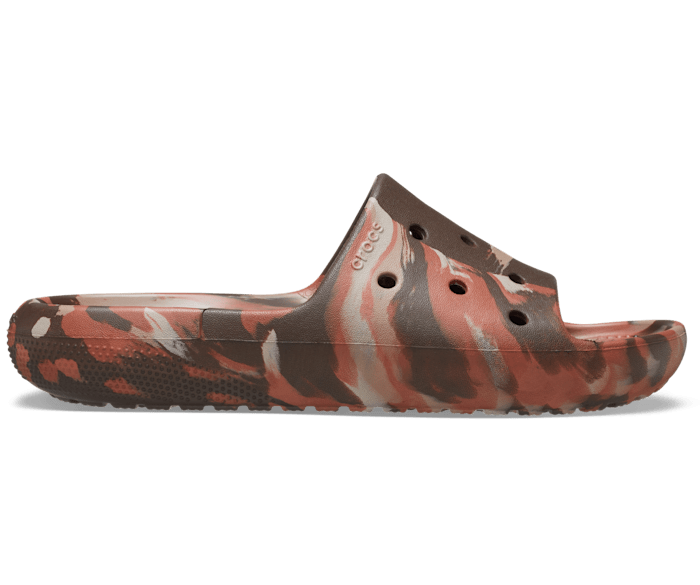 Coffee/Multi Classic Marbled Slide - Side - Crocs