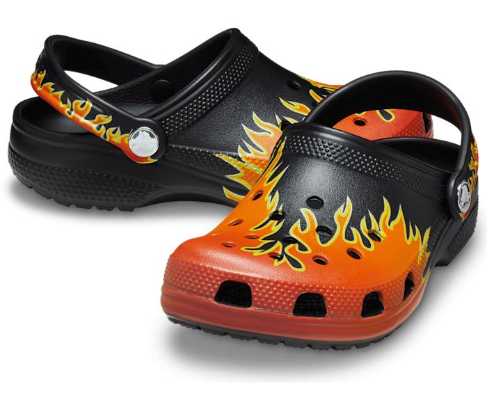 Black / Multi Toddler Classic Flames Clog - Pair - Crocs