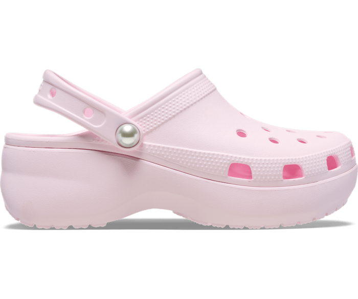 Pink Milk Classic Platform Pearl Clog - Side - Crocs