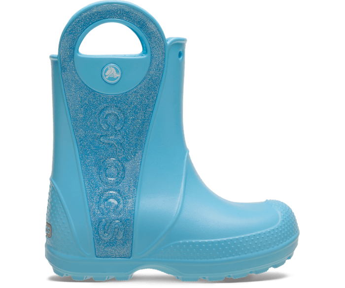 Tinted Glass Kids’ Handle It Rain Boot Glitter Mist - Side - Crocs