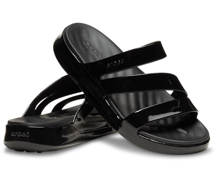 Noir Getaway Patent Strappy - Paire - Crocs