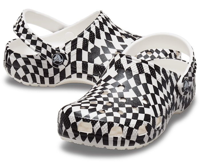 White / Black Toddler Warped Checker Clog - Pair - Crocs