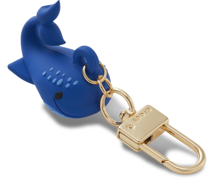 Blue 3D Whale Bag Charm - Custom Angle - Jibbitz