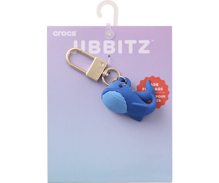 Blue 3D Whale Bag Charm - Custom Angle - Jibbitz