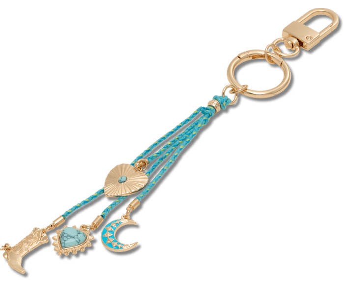 Silver / Turquoise Western Boot Bag Charm - charm view - Jibbitz