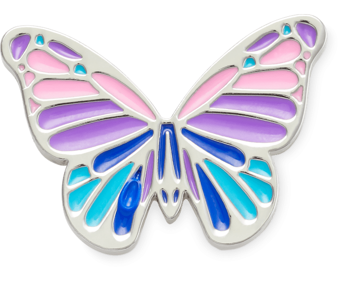 Multi Purple Butterfly Jibbitz Shoe Charm Crocs