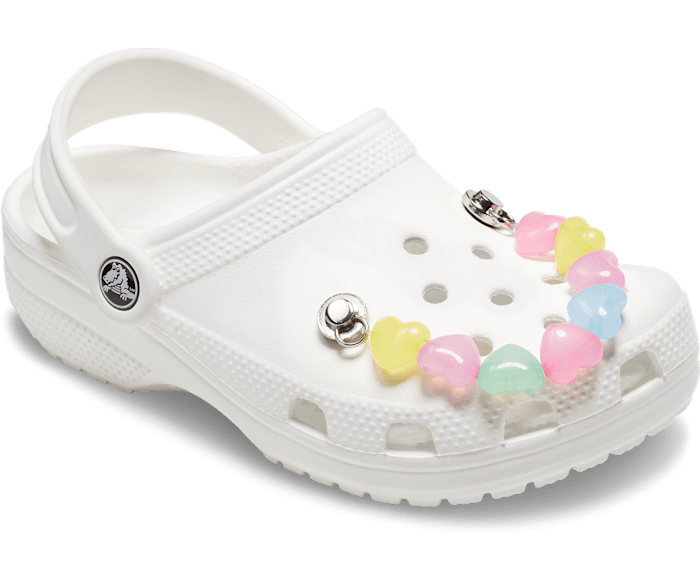 White crocs with buttons store