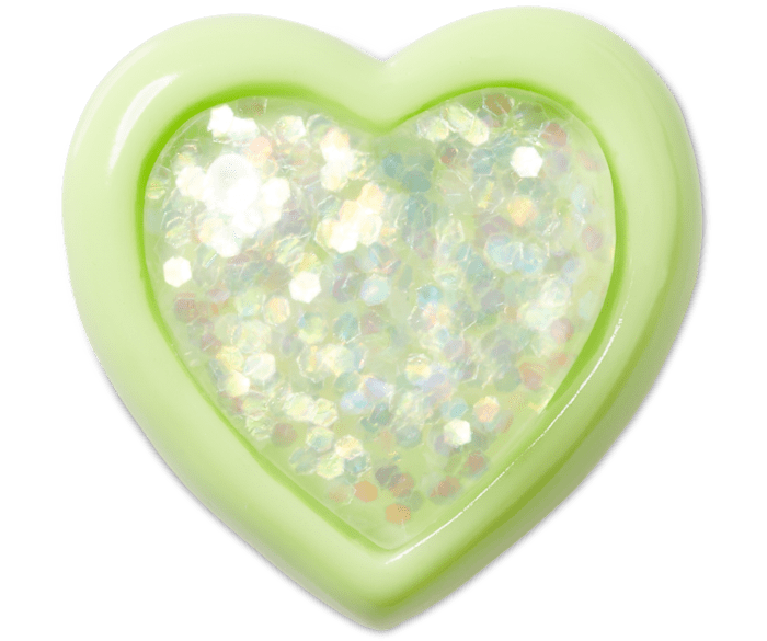 Light Green Heart Gem Jibbitz charms Crocs