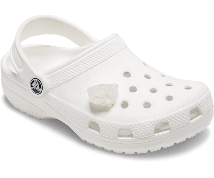White crocs with buttons outlet