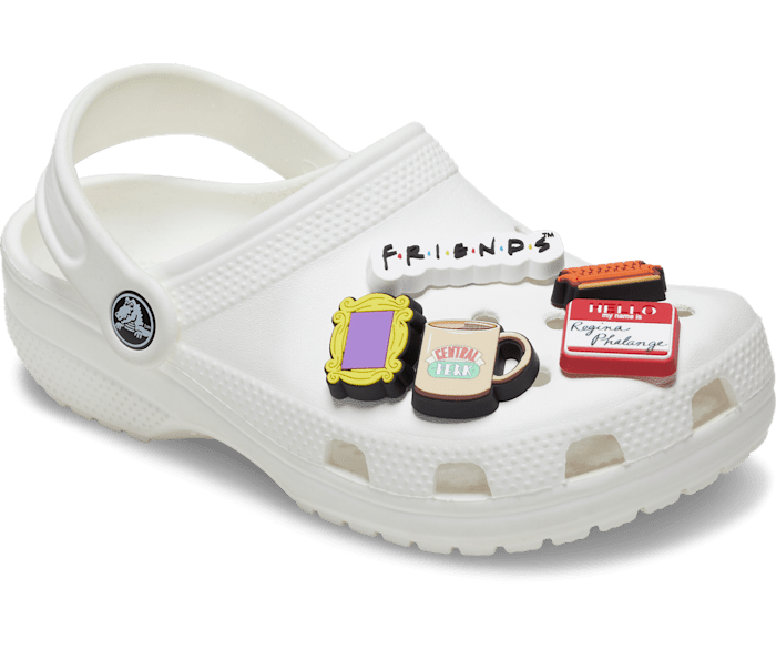 White crocs with buttons store