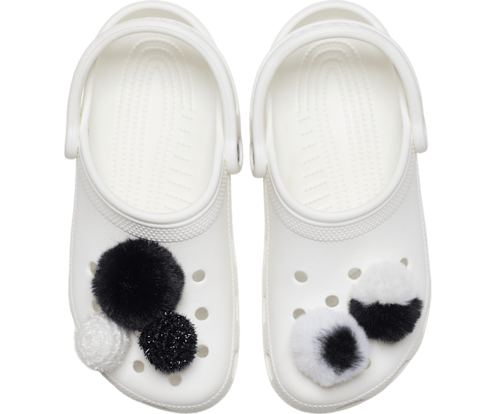 Black and White Puff 5 Pack Jibbitz charms Crocs