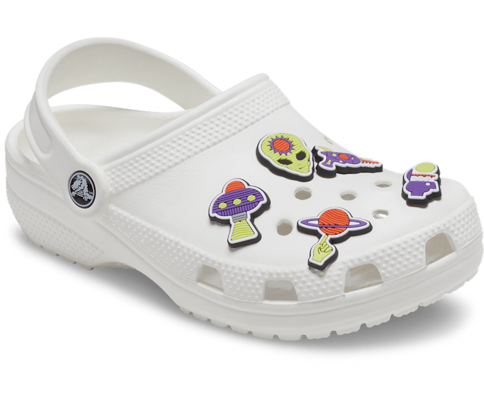 White crocs with buttons store