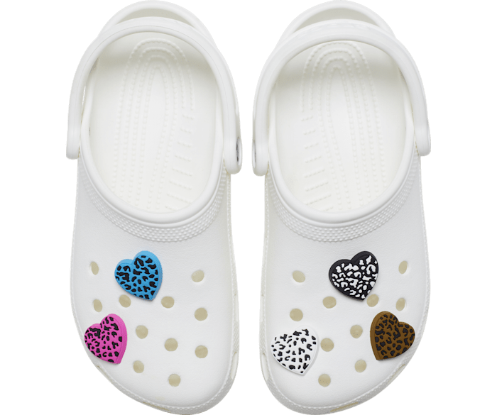 Leopard Animal Print Heart 5pk Jibbitz charms Crocs