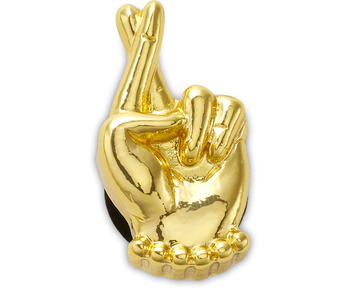 Gold Fingers Crossed Jibbitz charms Crocs