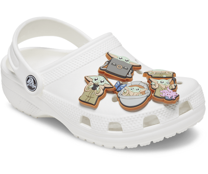 White crocs deals with stickers