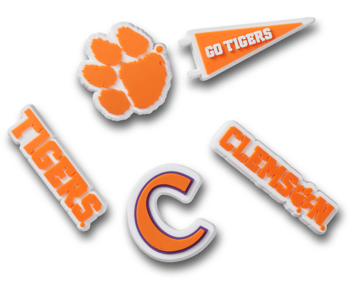 Clemson Univ 5 Pack Jibbitz charms Crocs
