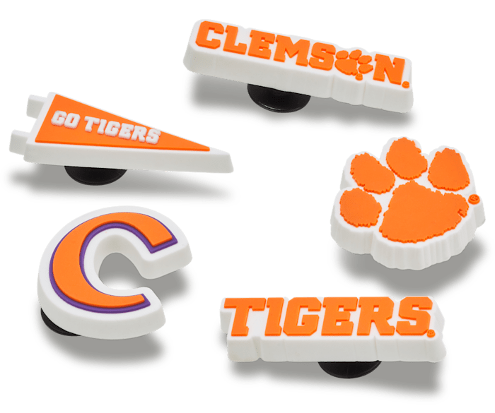 Clemson Univ 5 Pack Jibbitz charms Crocs