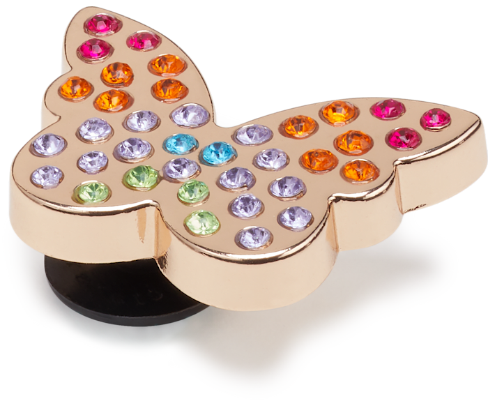 Gold Rainbow Encrstd Butterfly Jibbitz charms Crocs