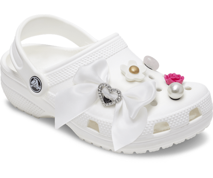 White crocs with charms cheap