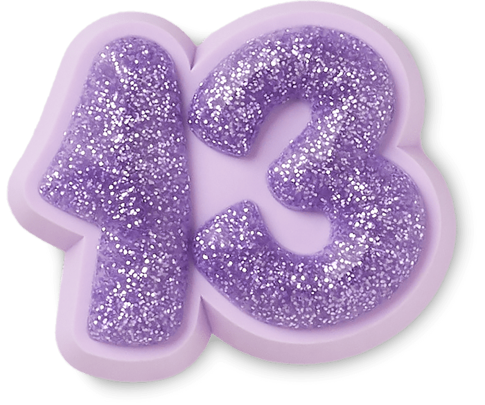 Sparkly Number 13 Jibbitz charms Crocs