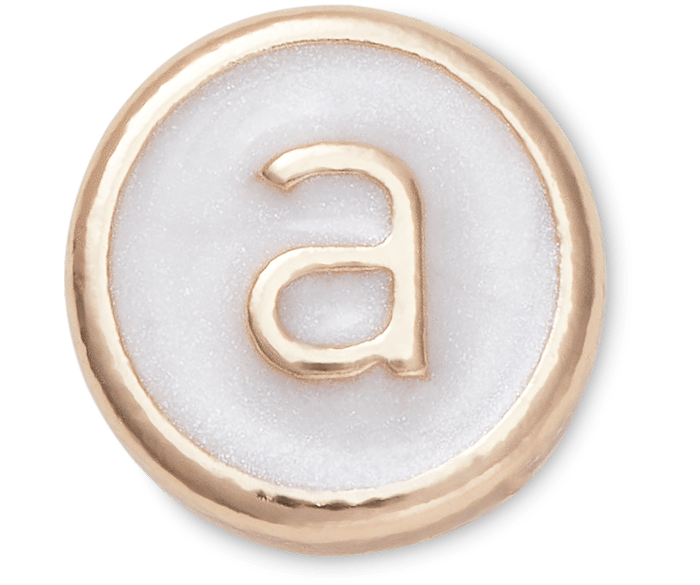 Tiny Pearlized Letter A Jibbitz charms Crocs
